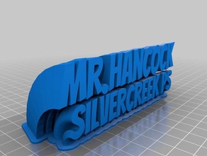 Bay hancock tabela ofis özelleştirilmiş 3d print model - Mito3D