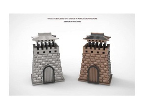 gate building castle korea architecture & coin bank coins badges 3d modeling art badge buildacastle decoration design display dollhouse doll house figure fun funny good hyojung0320 korean made make making miniautre model present sand scale south thing toy tradition traditional architect 3d print model - Mito3D