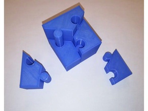 cube puzzle sliding six pieces math art 3d print model - Mito3D