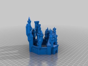 grand chateau castle 2 Gebäude Strukturen angepasst 3d print model - Mito3D