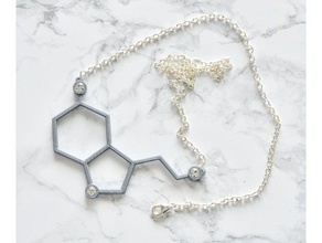 la serotonina, molecola collana pendente gioielli chimica geeky nerd nsfw di strass scienza 3d print model - Mito3D