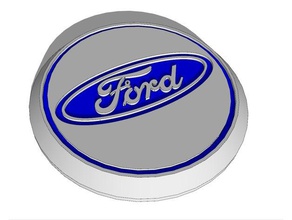 centre roue vehicles ford logo roues wheel 3d print model - Mito3D