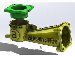 alfawise u20 precise fan duct v2 3d printer parts 3d print model - Mito3D