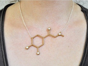 adrenaline molecule pendant necklace jewelry chemistry geeky nerdy rhinestone science 3d print model - Mito3D