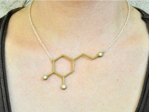 molécule de dopamine pendentif collier bijoux la chimie strass science 3d print model - Mito3D