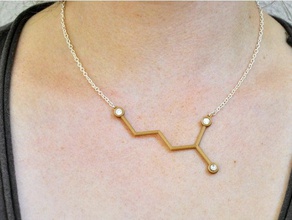 gaba molecule pendant necklace jewelry chemistry rhinestone science 3d print model - Mito3D