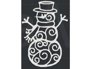christmas snowman 2d wall art 3d print model - Mito3D