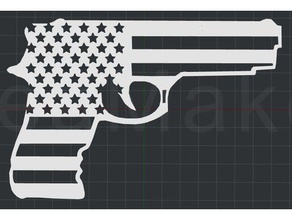 usa la pistola 2d wall art 3d print model - Mito3D