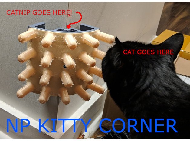 np kitty-corner pets cat toy flexible nsfw rubber scratcher 3D print model - Mito3D