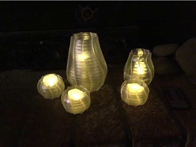 espiral jarrón set de té conjunto la luz decoración vela candelita portacandelitas trenzado florero modo 3D print model - Mito3D