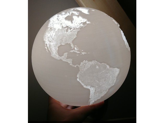 210mm diameter globe lithophane lamp shad art 3D print model - Mito3D