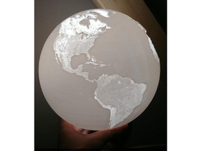 210mm diameter globe lithophane lamp shad art 3d print model - Mito3D