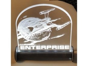 enterprise led display art 5vdc acrylic lasercut laser cut strip star trek usb 3d print model - Mito3D