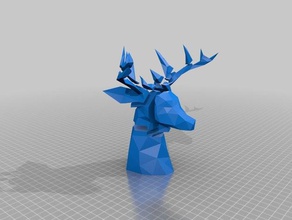 low poly deer head animals lowpoly 3d print model - Mito3D
