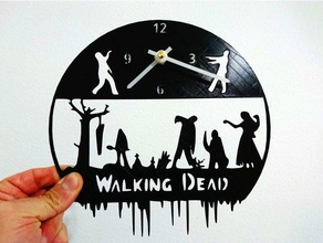 reloj walking dead art orologio stencil da parete 3d print model - Mito3D