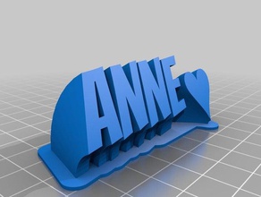 anne sweeping name plate office customized 3d print model - Mito3D