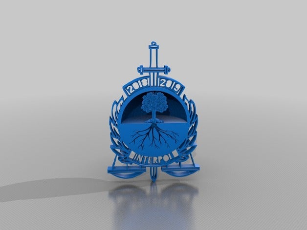 interpol arbre de vie style logo des signes logos 3D print model - Mito3D