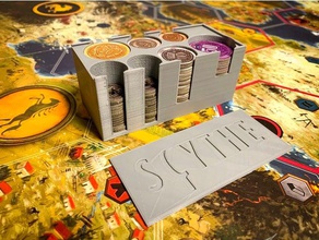 scythe Münze Halter Deckel-Pappe-Metall-Münzen hobby Brettspiel boardgames Brettspiel-inserts Brett-Spiel board game einfügen 3d print model - Mito3D