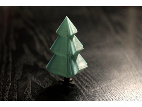 low poly albero di natale sculture marrone l'albero verde tronco 3d print model - Mito3D