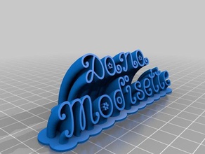 dana bonbon font 2-linea di targa office personalizzato 3d print model - Mito3D