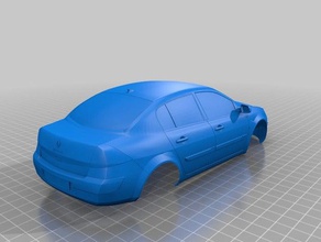 renault megane 2 shell - 120 escala los vehículos 3d print model - Mito3D