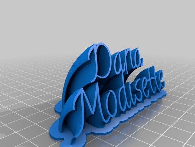 dana caligrafitti font 2-linea di targa office personalizzato 3D print model - Mito3D