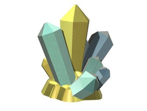 leisure time cluster gem decor cristal crystalgems crystal gems gemstone gemstones 3d print model - Mito3D