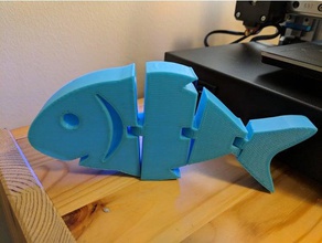 chunky flexi-poisson les jouets jeux L'impression 3d cetus3d flexible des enfants 3d print model - Mito3D