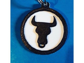 taurus keychain keychains animal bull bullet horoscope keyring keyrings starsign 3d print model - Mito3D