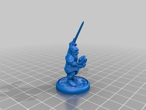 dwarf eldritch knight toys games 28mm 32mm beard dungeons dragons fighter miniatures pathfinder sword 3d print model - Mito3D