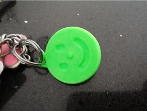 filamento di finitura 3d la stampa i test keychain anello per chiavi piccola sorriso smiley prova lavatrice 3d print model - Mito3D