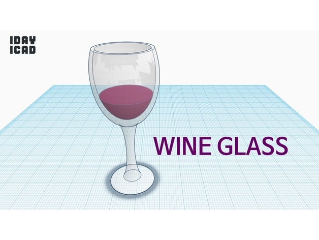 1Tag 1cad Glas Wein Haushalt 1day1cad 3D print model - Mito3D