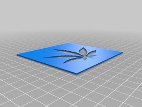 folha de maconha estêncil a arte as ferramentas personalizado 3d print model - Mito3D