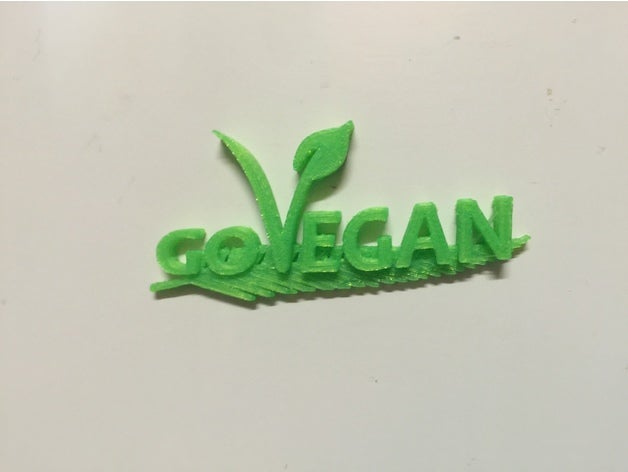 go vegan fridge magnet decor 3D print model - Mito3D
