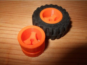 wheel 18mm 14mm 3mm axle robotics antweight lego compatible 3d print model - Mito3D