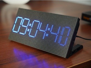 p3 rgb-led-matrix 64x32 stehen - Elektronik Uhr nsfw 3d print model - Mito3D