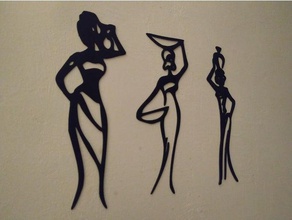 mujeres africanas wall art 2d jeune fille les filles 3d print model - Mito3D