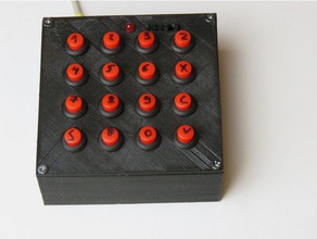 arduino pro micro tastiera midi caso l'elettronica 12mm fondo il pulsante gopro led pannel top 3d print model - Mito3D