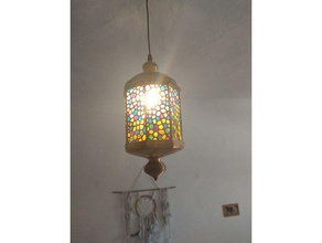 sherezade medio oriente inspirada en la lámpara de sombra decoración el árabe oriental pantalla luz voronoi 3d print model - Mito3D