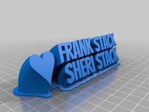 frank&sheri sweeping 2-line name plate office customized 3d print model - Mito3D
