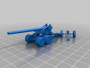 m1 155mm gun long tom usa vehicles artillery military us army 3d print model - Mito3D