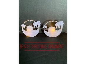 beach christmas ornament art island sun water 3d print model - Mito3D