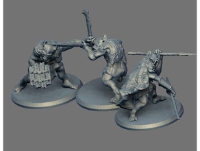 3 goblins 28-32mm criaturas mazmorra dungeons dragons frostgrave la resina rpg tablero de mesa warhammer fantasy warmachine 3d print model - Mito3D