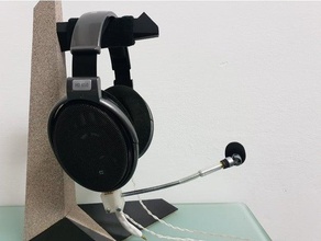 sennheiser hd650 boom microphone clamp diy audio boompro gaming hd580 hd598 hd600 headset modmic 3d print model - Mito3D