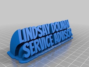 2 lindsay dolman süpürme-hat adı plaka ofis özelleştirilmiş 3d print model - Mito3D