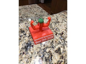 chili concorso trofeo vuoto sculture il campione peppers cookoff 3d print model - Mito3D