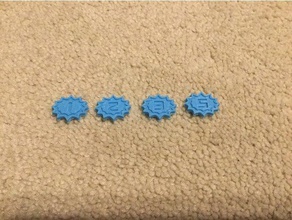 keyforge damage tokens v3 inset design 18 mm toy game accessories boardgame token 3d print model - Mito3D