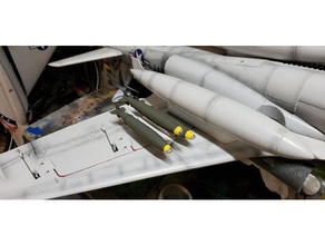 freewing a-6 munitions de bombes rack rc des véhicules a6 intrus anet mise à niveau edf jet missile mk82 ordonnance avion armes 3d print model - Mito3D