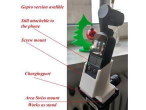 dji osmo pocket gimbal tripot gopro mount adapter stand camera 3d print model - Mito3D