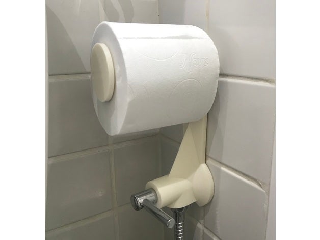 toilet paper holder mounted tap bathroom 3D print model - Mito3D